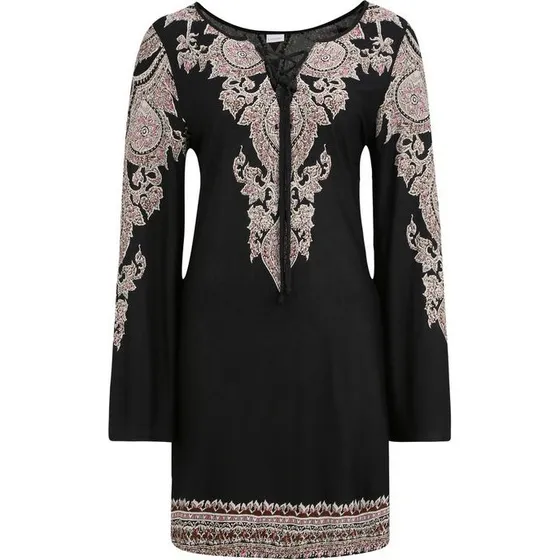 LASCANA Jerseykleid mit Bordürendruck und Schnürung