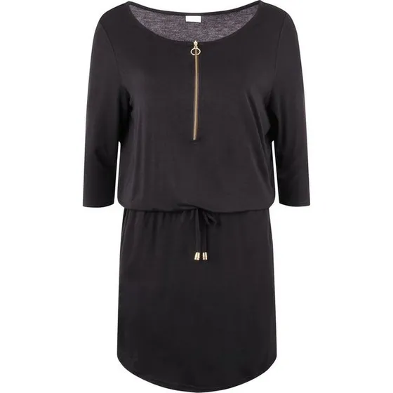 LASCANA Jerseykleid goldfarbener Reißverschluss, 88 cm