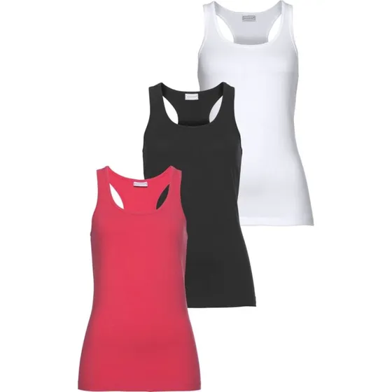 Eastwind Tanktop 3er-Pack schwarz/koralle/wei