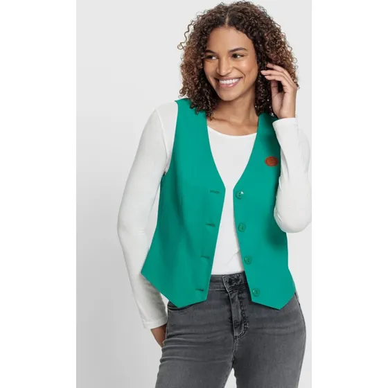 Smaragd Weste mit Bindeband Rücken