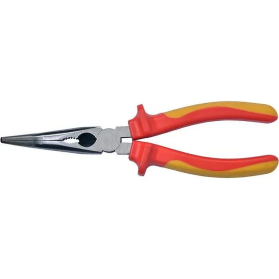 SW-STAHL VDE Flachrundzange Gebogen 200 mm, 1000V, 2-Komponenten-Griff