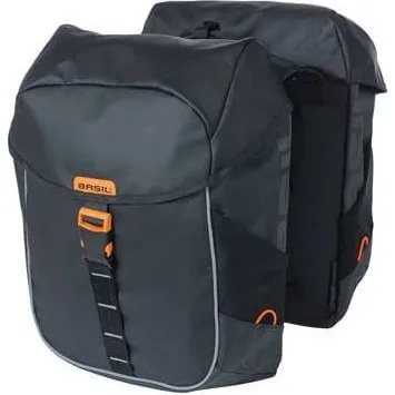Basil Miles Tarpaulin Doppeltasche 34L Schwarz/Orange