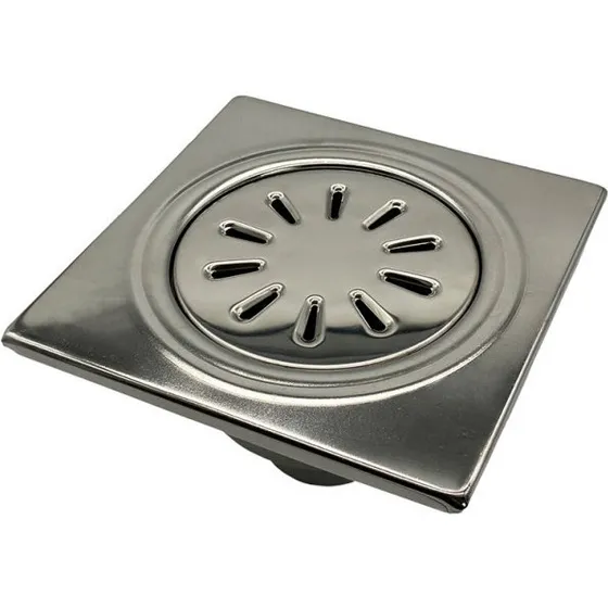 Edelstahl-Bodenablauf 150x150 mm DN50 mit Siphon