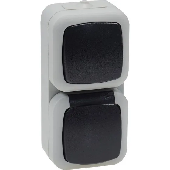 ChiliTec Feuchtraum-Kombi-Steckdose + Schalter IP44 grau 22413