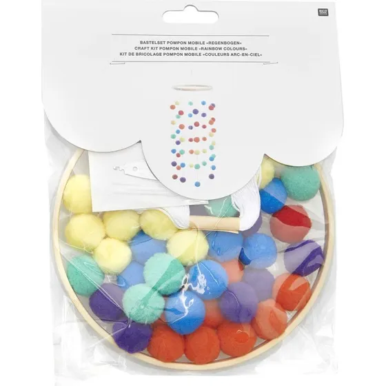 Rico Design Mobile-Pompons-Set Regenbogen