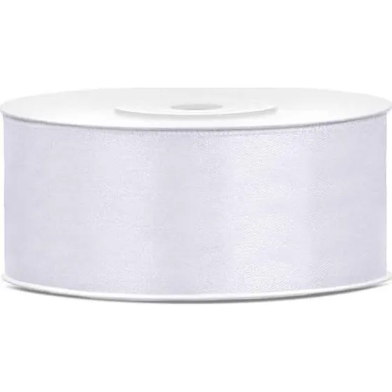Satinband 25 mm x 25 m weiß