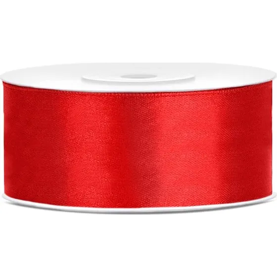 Satinband 25mm Rot 25m Rolle