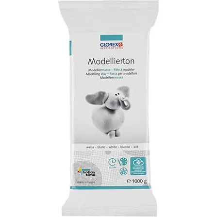 Glorex Modellierton weiß 1000 g lufttrocknend