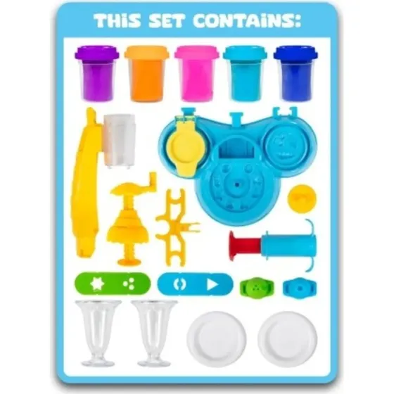 Toi-Toys SCULPTIDOUGH Knetset 5 Farben mit Zubehör