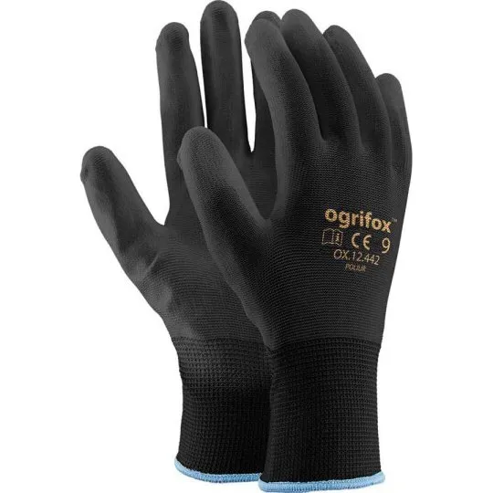 OGRIFOX PU-Beschichtete Arbeitshandschuhe Weiß, Größe 8