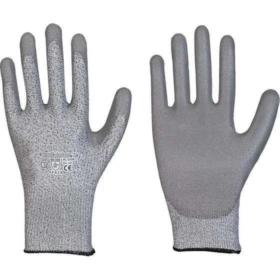 Solidstar 1326 PU-Schnittschutzhandschuhe Level B, grau, Größe 7-11