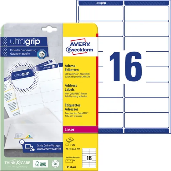 AVERY Zweckform QuickPEEL L7162-40 Adress-Etiketten 99,1 x 33,9 mm