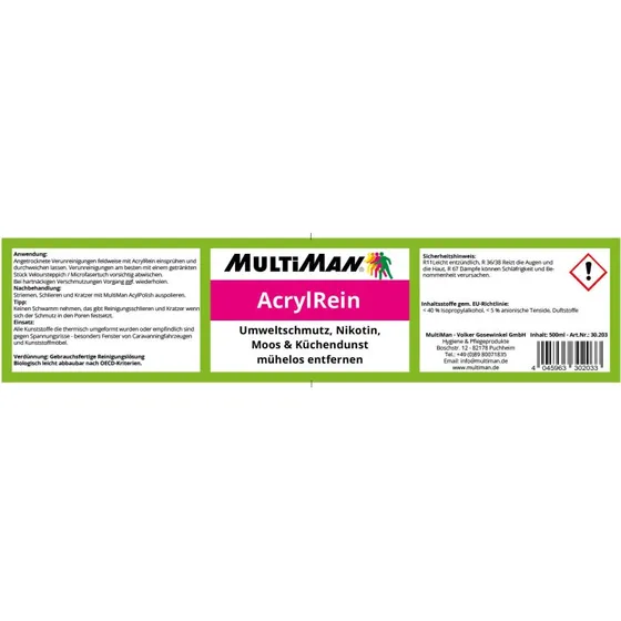 MultiMan AcrylRein 500, Pumpsprühflasche