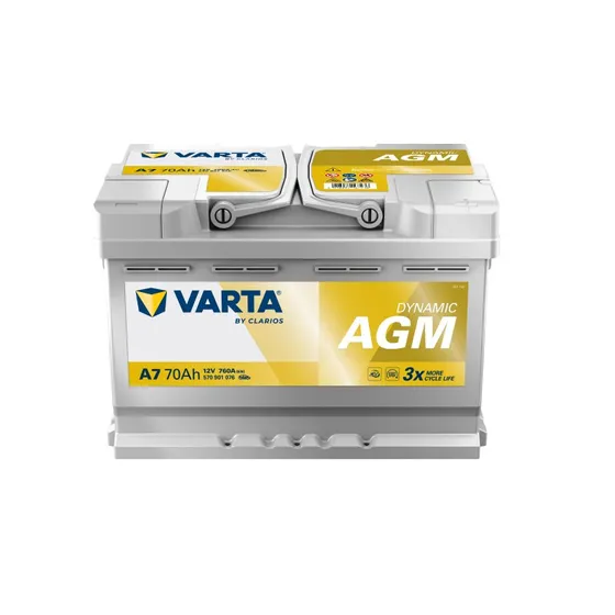 VARTA A7 Silver Dynamic AGM 12V 70Ah 760A Start-Stop-Batterie