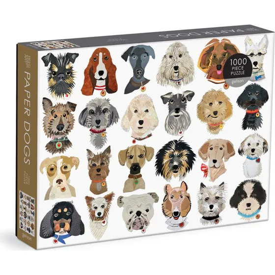 Galison Paper Dogs 1000-Piece Puzzle