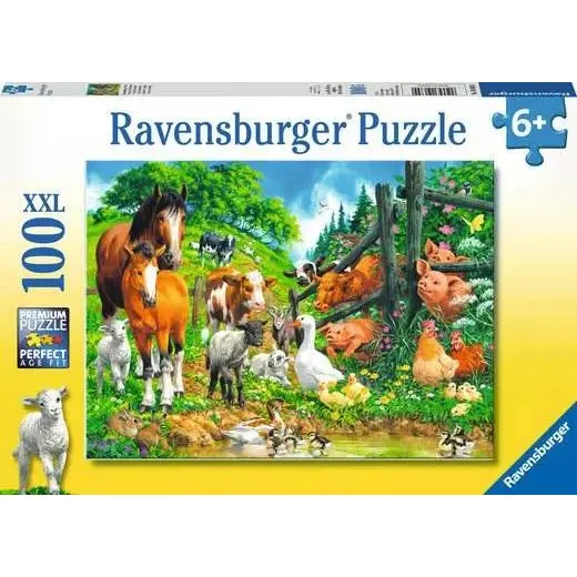 Ravensburger Kinderpuzzle Versammlung der Tiere 100 XXL Teile