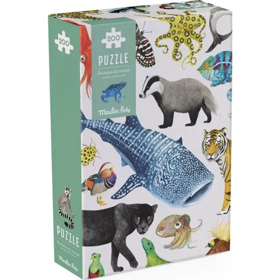 Moulin Roty Puzzle Tiere der Welt (200 Teile)