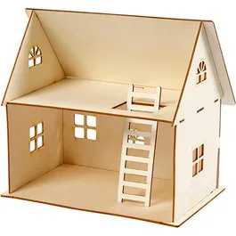 Holz Puppenhaus zum Selberbauen – 27 x 18 x 25 cm
