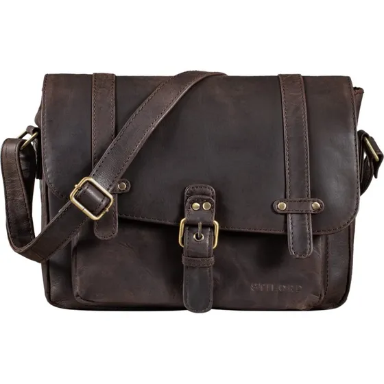 STILORD Lara Vintage Umhängetasche Damen Leder braun
