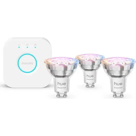 Philips Hue Essential White & Color Ambiance 3er-Pack GU10 + Bridge