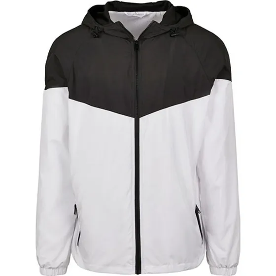 BuildYourBrand 2-Tone Tech Windrunner Black/White 4XL