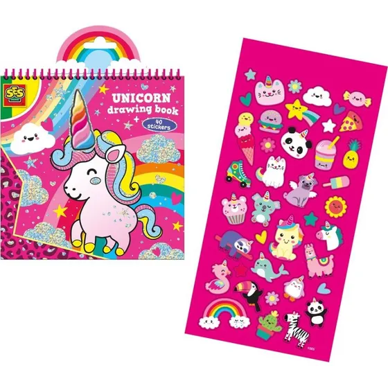 SES Einhorn Malbuch mit Glitzersticker