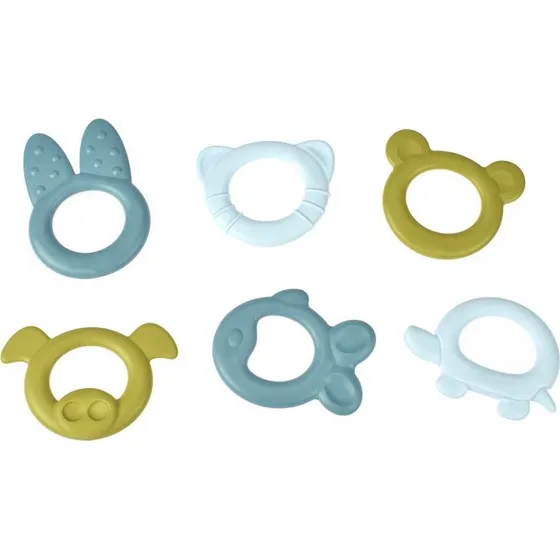 Dantoy tiny BIO-Beißring 3er-Set, hellblau