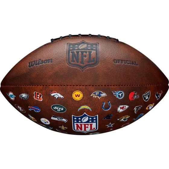 Wilson NFL Throwback Junior Football mit 32 Teamlogos