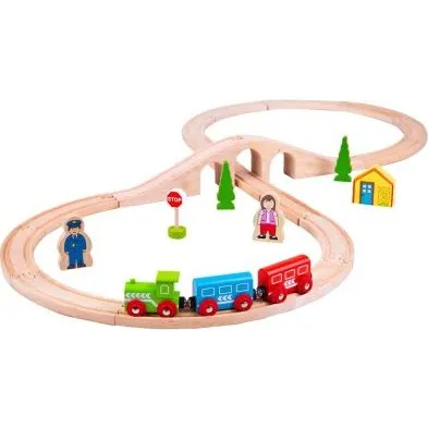Bigjigs Rail Holzeisenbahn Set 8-förmig