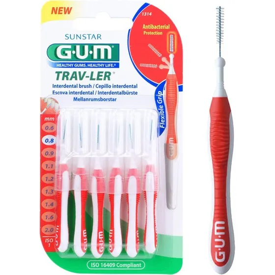 GUM Trav-Ler 0,8 mm Interdentalbürste 6 Stück