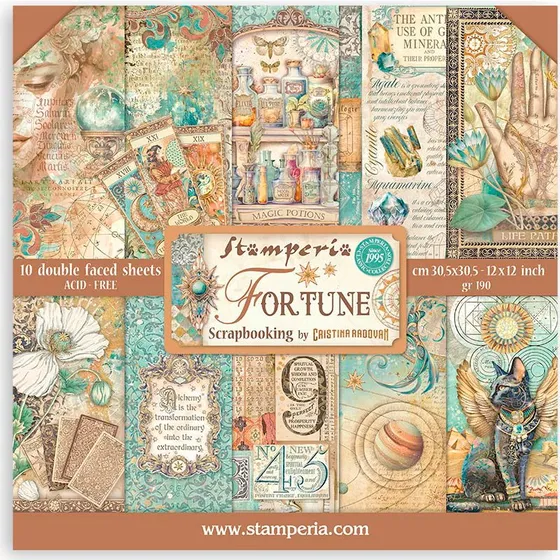 Stamperia Scrapbook-Block Fortune 30,5 x 30,5 cm