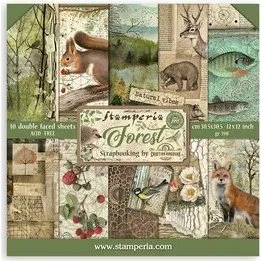Stamperia Forest Scrapbook-Block 10 Bogen 30,5 x 30,5 cm
