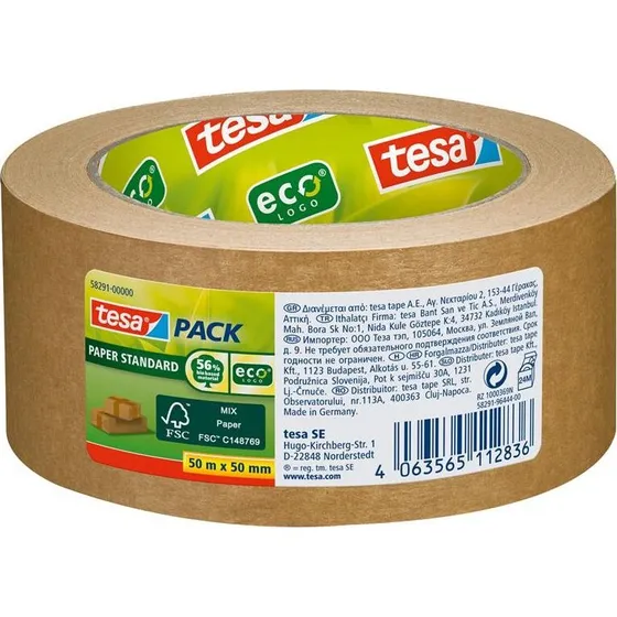 tesa Packband Papier 50m x 50mm braun