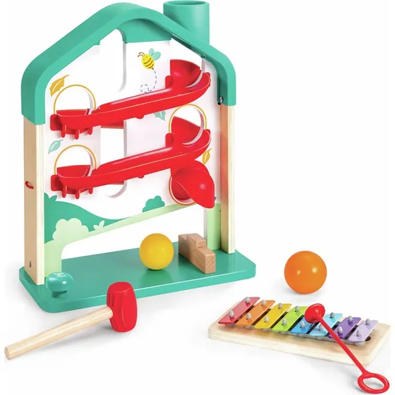 Hape Kugelbahn Melodien-Haus – Musikspielzeug für Kinder ab 1 Jahr