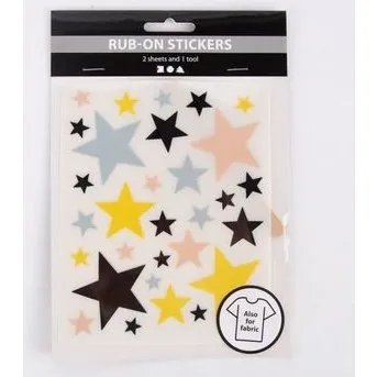 Creativ Company Rub-on-Sticker Sterne bunt 2 Bgen