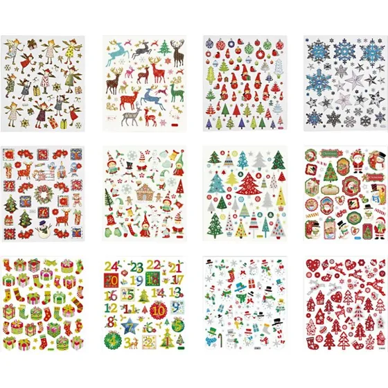 Stickerbuch Weihnachten, 12 Bgen, 584 Sticker, 15x16,5 cm