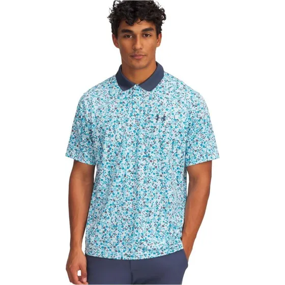 Under Armour Matchplay Printed Polo Shirt Midnight Navy/Jasper Blue/Pitch Gray