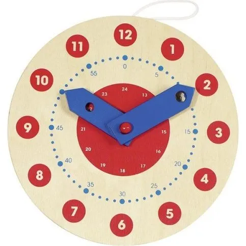 Goki Lernuhr aus Holz 18 cm – Uhrzeit spielerisch lernen