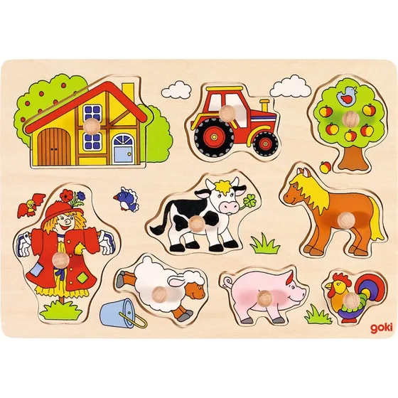 Goki Steckpuzzle Bauernhof VI (9 Teile, ab 1 Jahr)