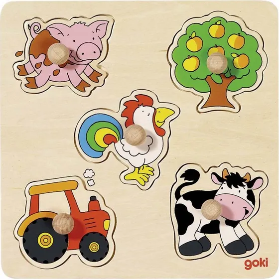 Goki Steckpuzzle Auf dem Land, 21x21 cm