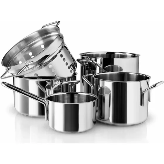 Eva Solo Edelstahl-Topfset 5-teilig mit Pasta-Einsatz