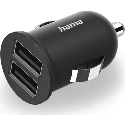 Hama Auto-Ladegerät 2-fach USB 12W/2,4A schwarz
