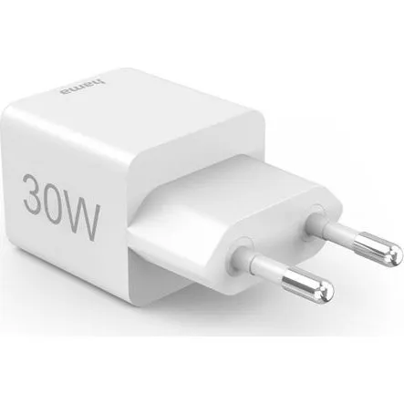 Hama 201992 Mini-Ladegerät 30 W USB-C + USB-A weiß