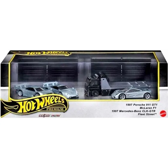 Hot Wheels Premium-Set Le Mans mit 3 Autos & Team-Sattelzug