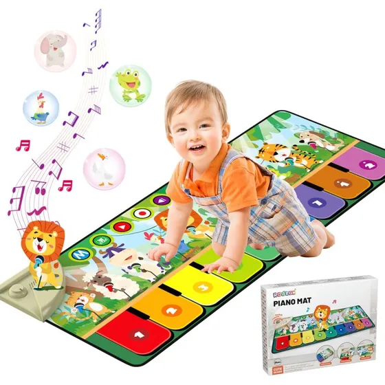 Rodzon 63301 Musikmatte Baby 1 Jahr, grün, 19 Lieder, 10 Tiere
