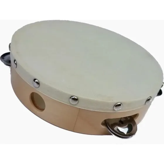 Goki Tamburin mit 5 Schellen aus Holz