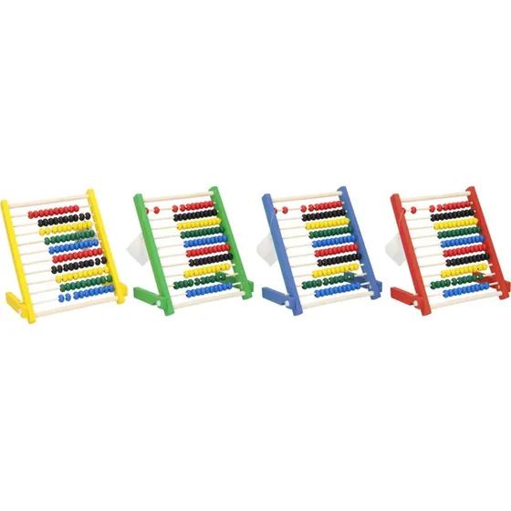 Wiky Holz-Rechenmaschine 100 Kugeln 4 Farben