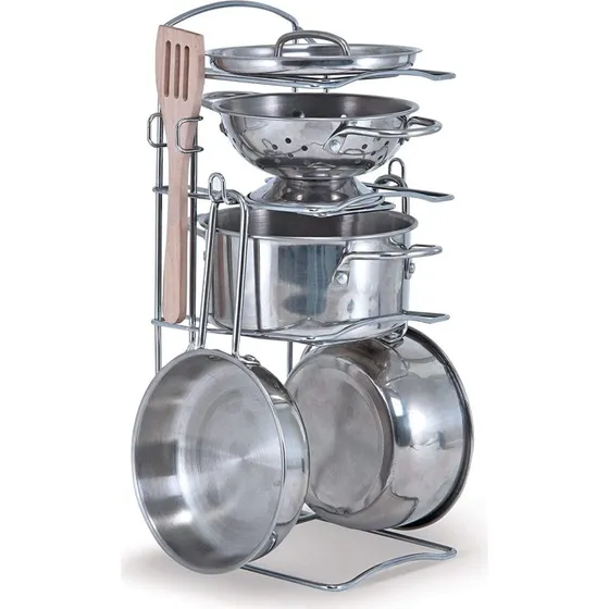 Melissa & Doug Kochgeschirr-Set aus Metall, 8 Teile