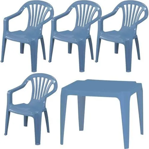 Progarden Kindermonoblock SET hellblau 4xStuhl 1xTisch