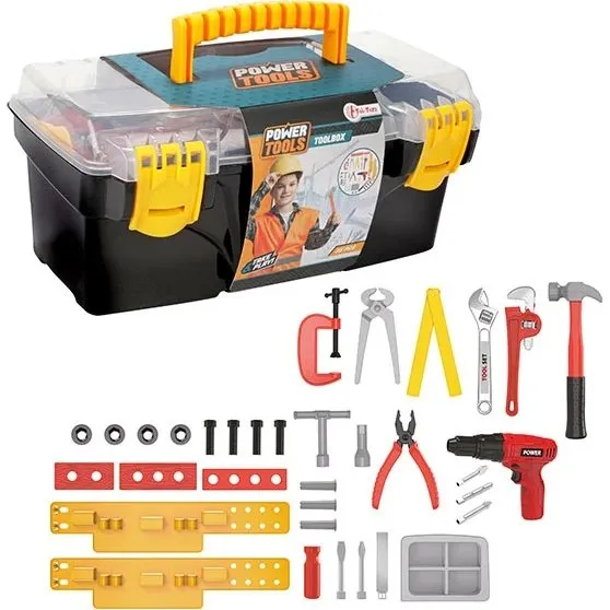 Toi-Toys 38023A POWER TOOLS Werkzeugkasten 35-teilig